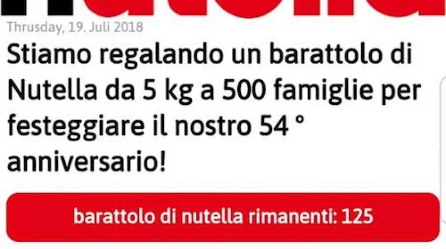 WhatsApp: attenzione alla truffa della Nutella