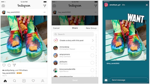 Instagram: un nuovo modo per condividere i post nelle Storie