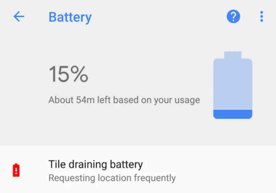 Android 8.1 mostra le app che consumano molto la batteria