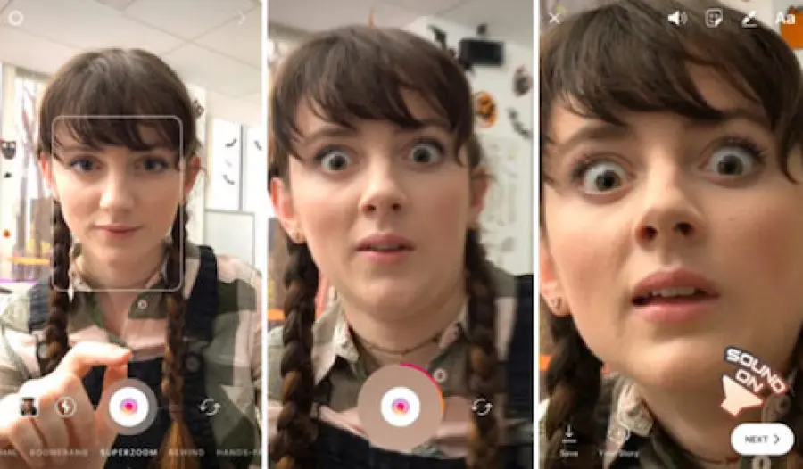 Instagram: arriva Superzoom, per creare filmati in stile horror