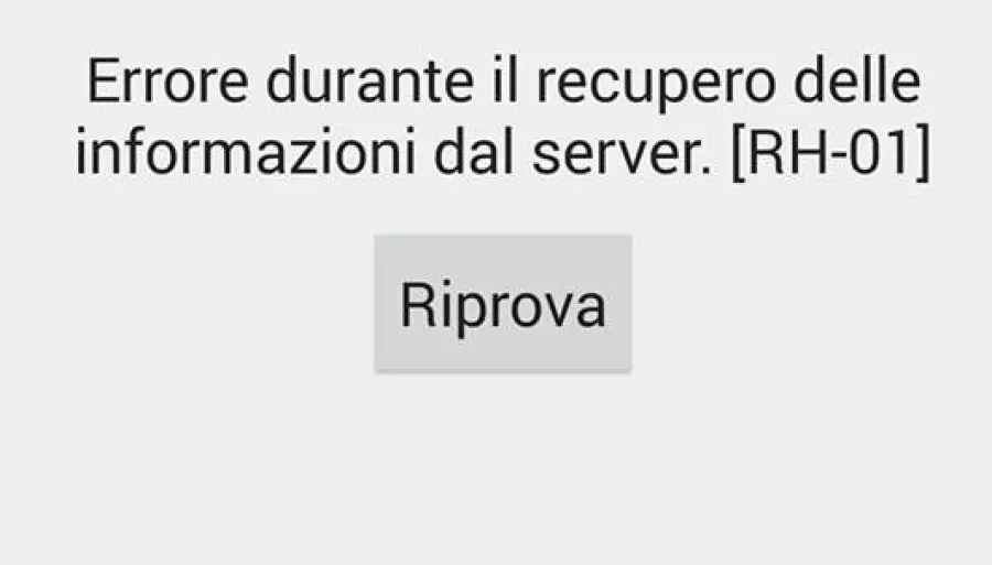 Risolvere l'errore RH-01 di Google Play: errore durante il recupero delle informazioni dal server
