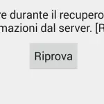 Risolvere l'errore RH-01 di Google Play: errore durante il recupero delle informazioni dal server